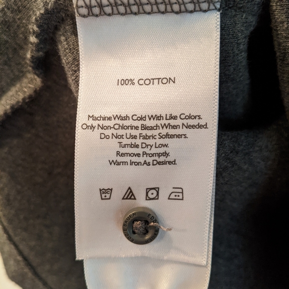 Eddie Bauer 100%Cotton Knit Tunic, Heathered Charcoal Sz Petite M - Picture 3 of 4